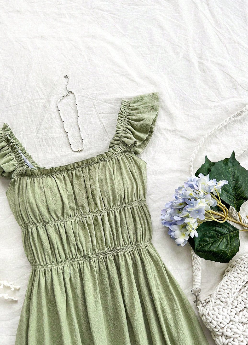 Зелена святковий, кежуал сукня а-силует, бебі долл SHEIN однотонна