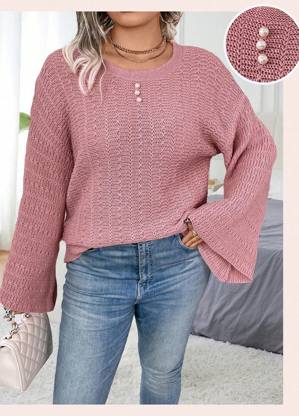 Розовый демисезонный джемпер джемпер SHEIN