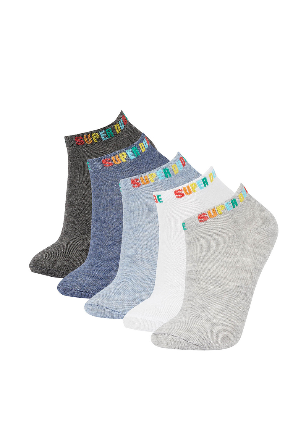 Шкарпетки (5 пар) DeFacto меланжі комбіновані повсякденні