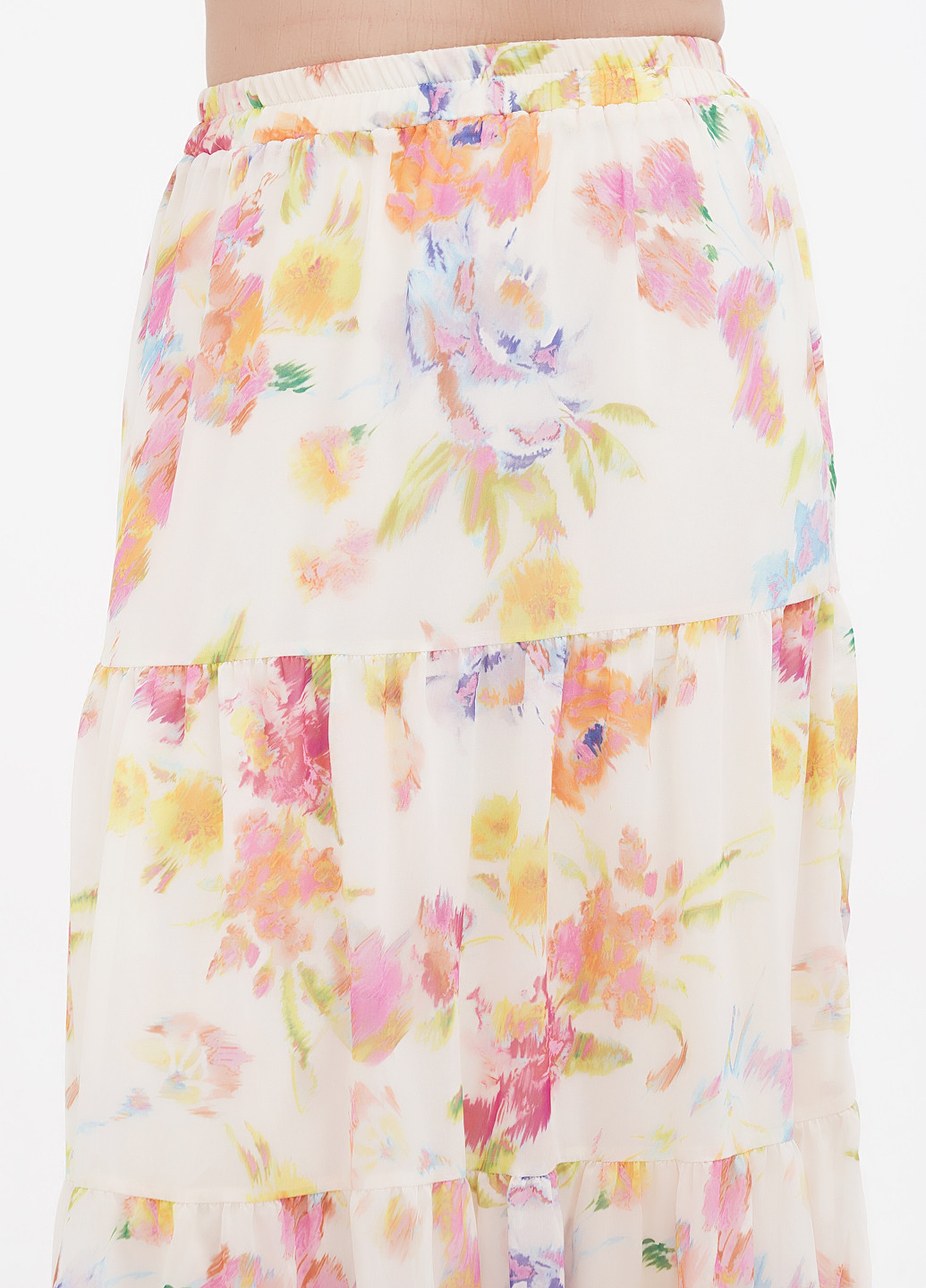 Разноцветная кэжуал цветочной расцветки юбка Boohoo а-силуэта (трапеция)