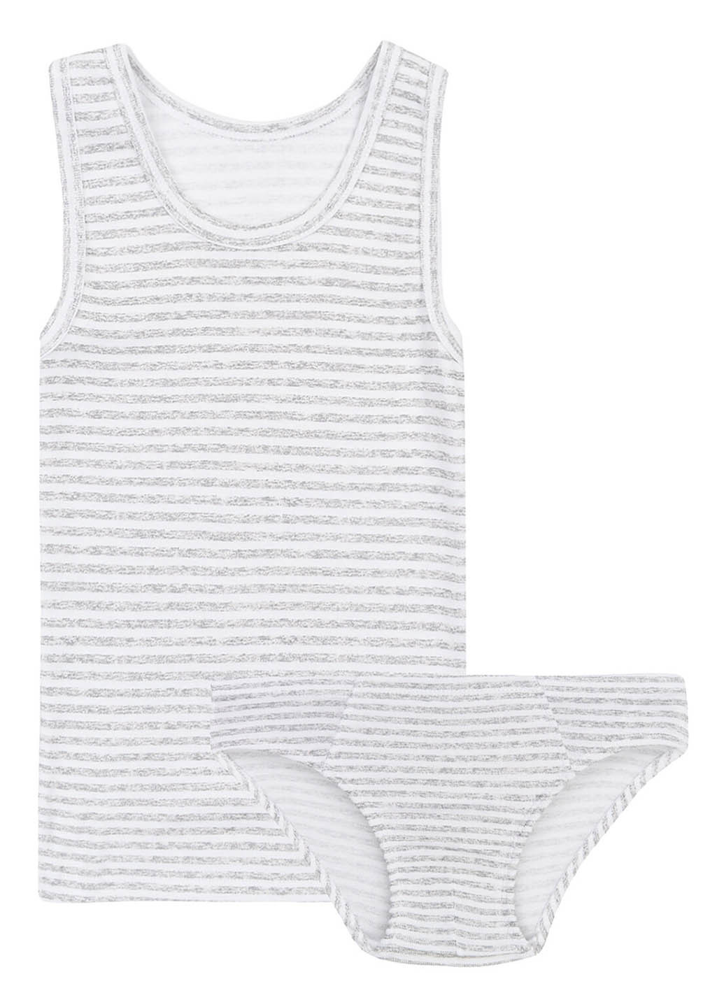 Молочный демисезонный комплект (майка, трусы) Фламинго