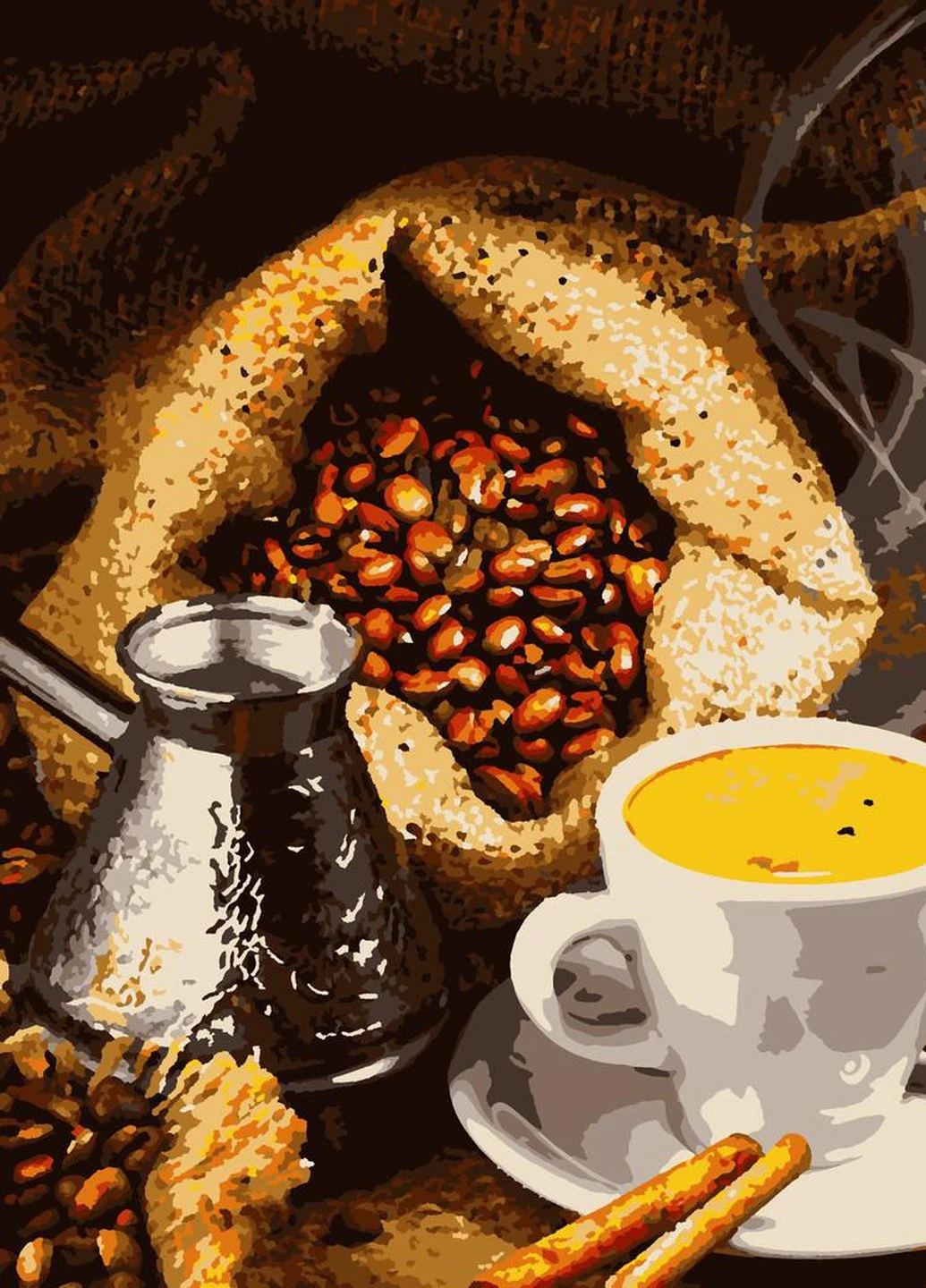 Картин по номерам "Ароматнй кофе" 50*60 см No Brand (254584078)