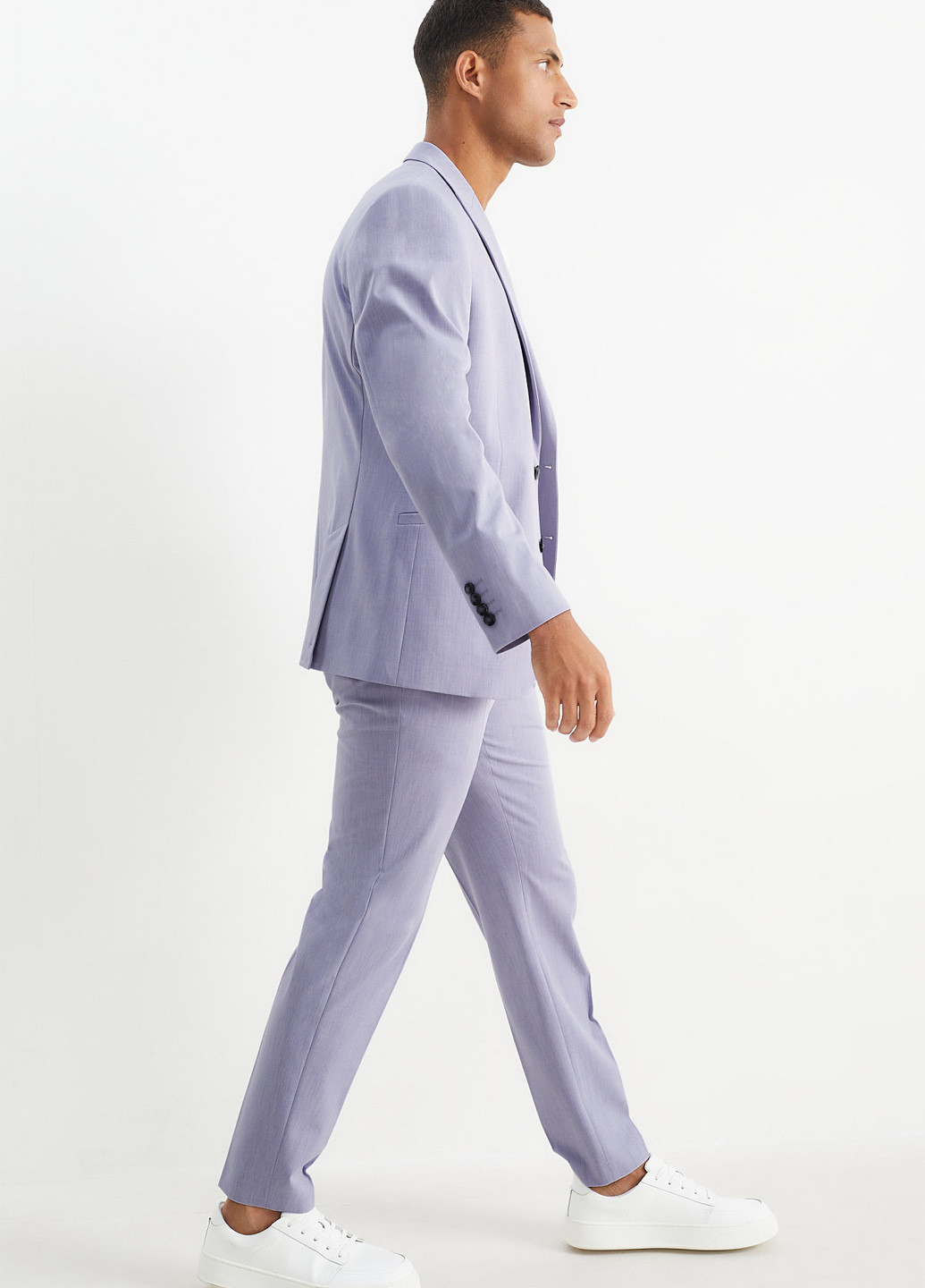 Сиреневые кэжуал демисезонные зауженные брюки C&A