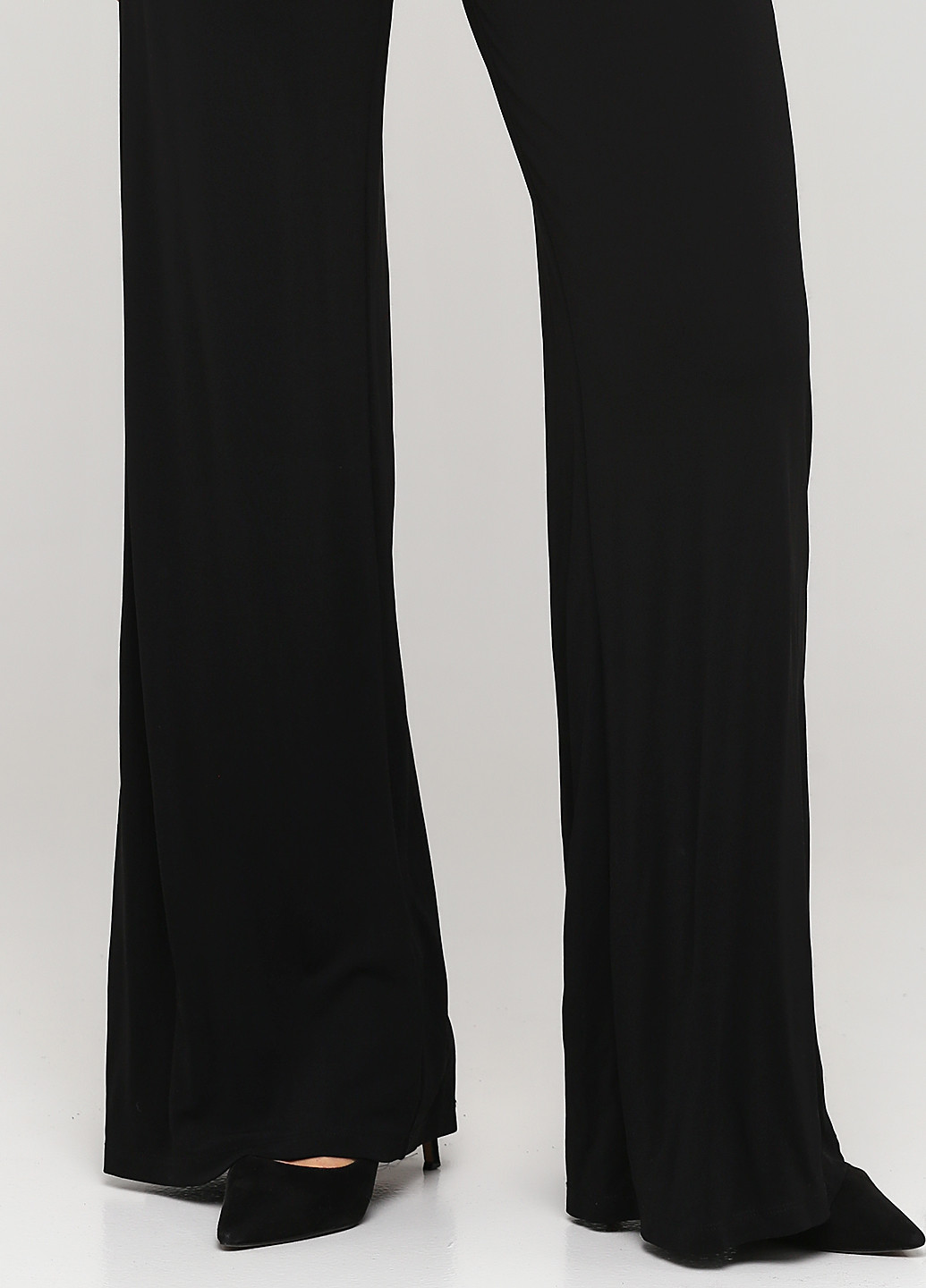 Комбинезон Ralph Lauren комбинезон-брюки однотонный чёрный кэжуал вискоза, трикотаж