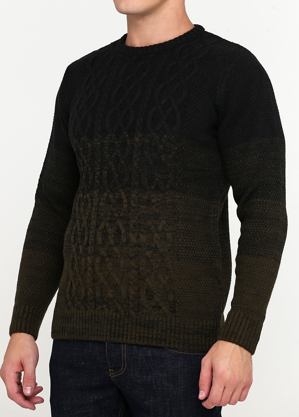 Оливковый (хаки) зимний свитер Vip Stones