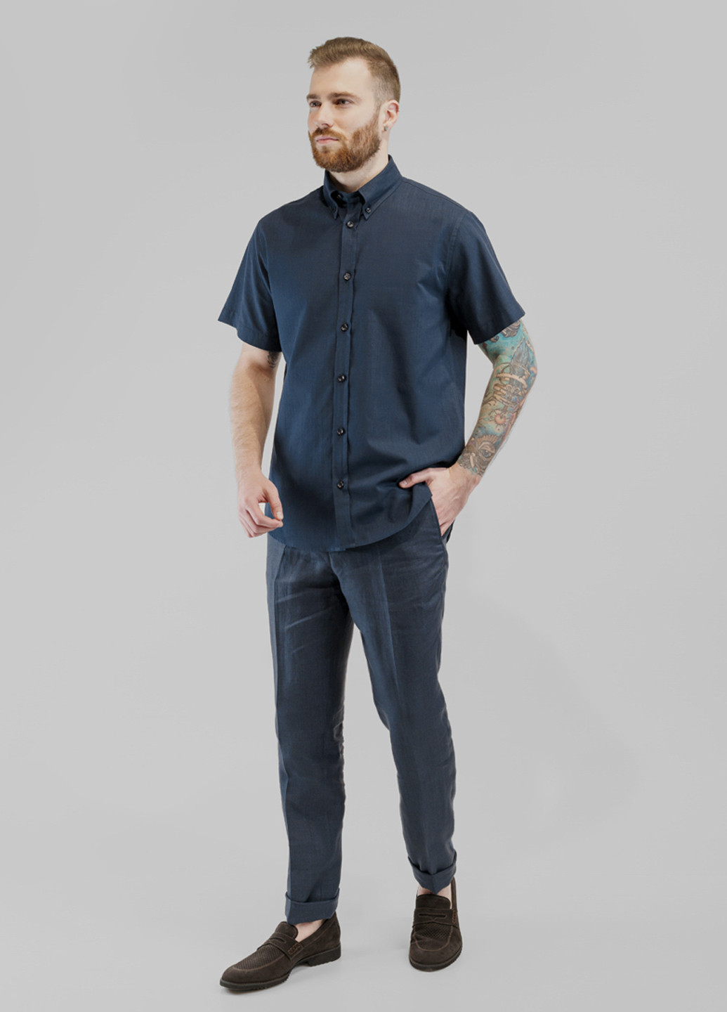 Синяя рубашка Arber