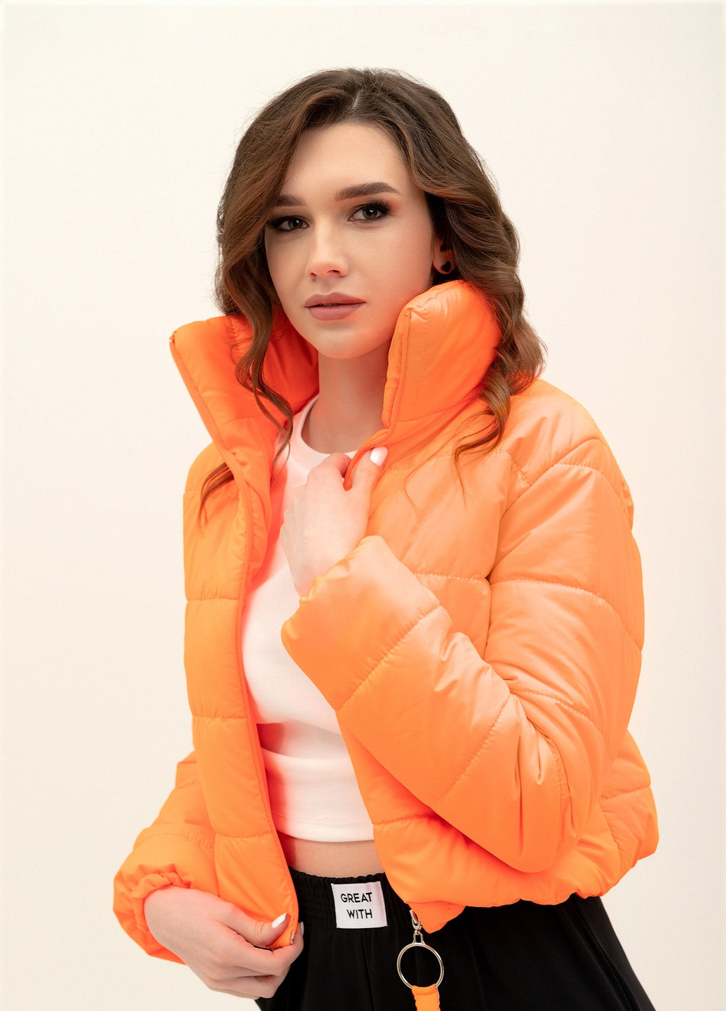 Оранжевая демисезонная куртка Makarna