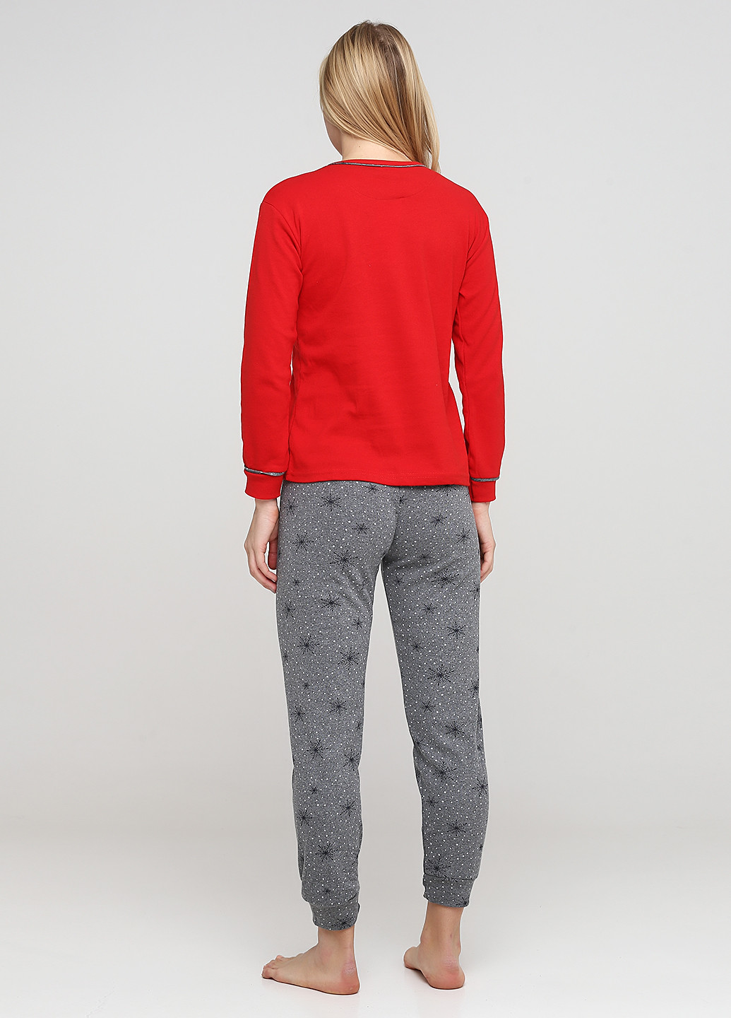 Червона всесезон піжама (лонгслів, брюки) лонгслив + брюки Fawn