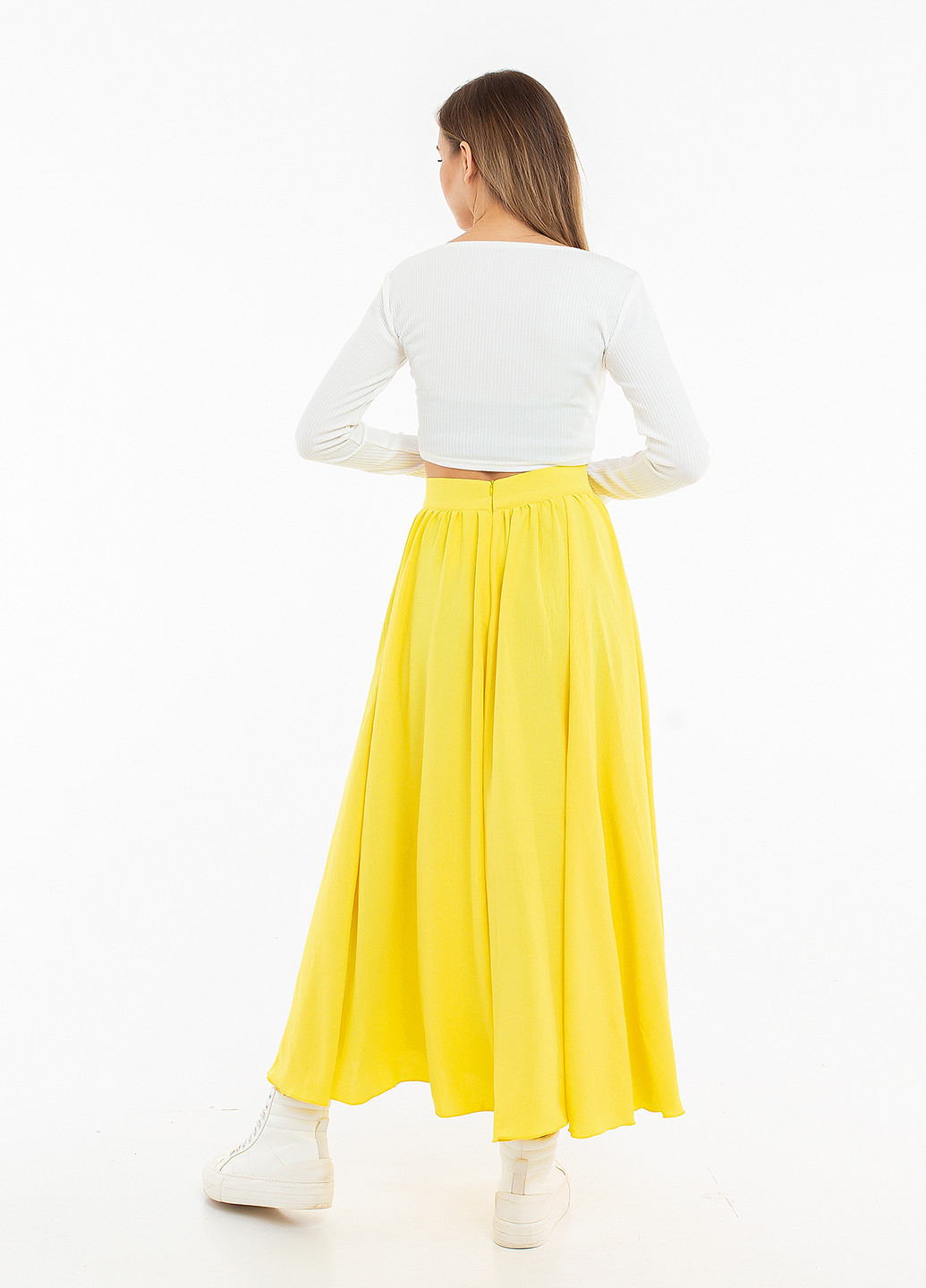 Желтая кэжуал однотонная юбка Elfberg клешированная
