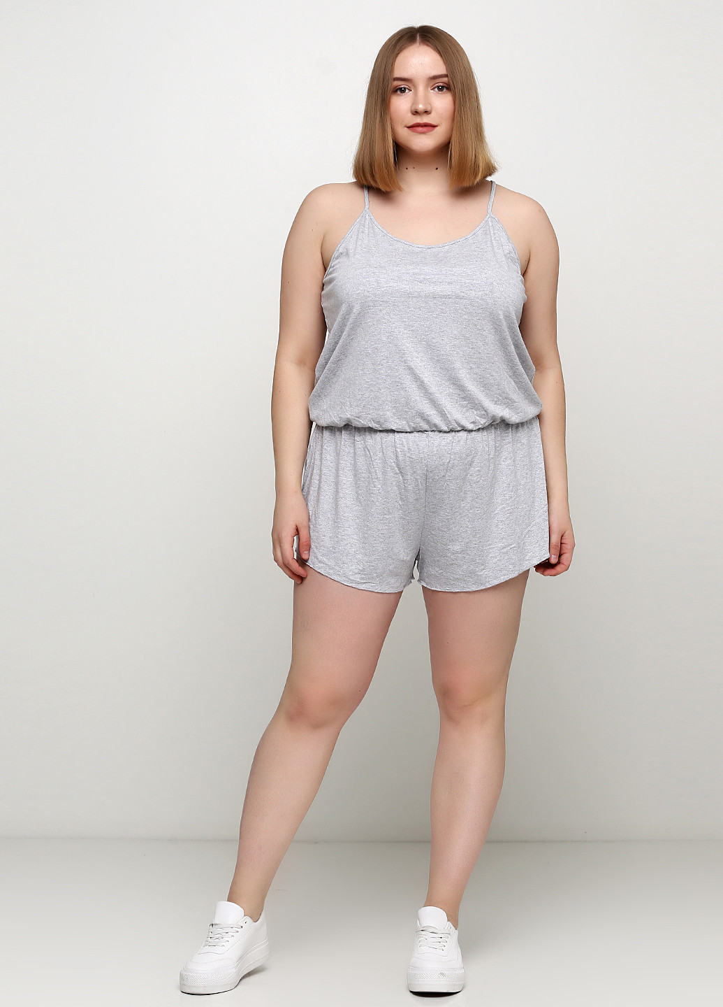 Комбинезон MTWTFSS Weekday комбинезон-шорты меланж светло-серый кэжуал вискоза, трикотаж