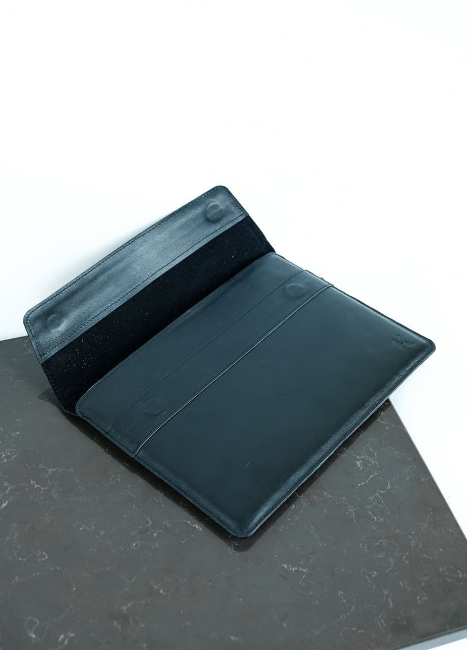 Шкіряний чохол для MacBook Air / Pro 13. Кейс з натуральної шкіри для макбуков ЕІР / Про чорний. Папка на магнітах Kozhanty (232535117)