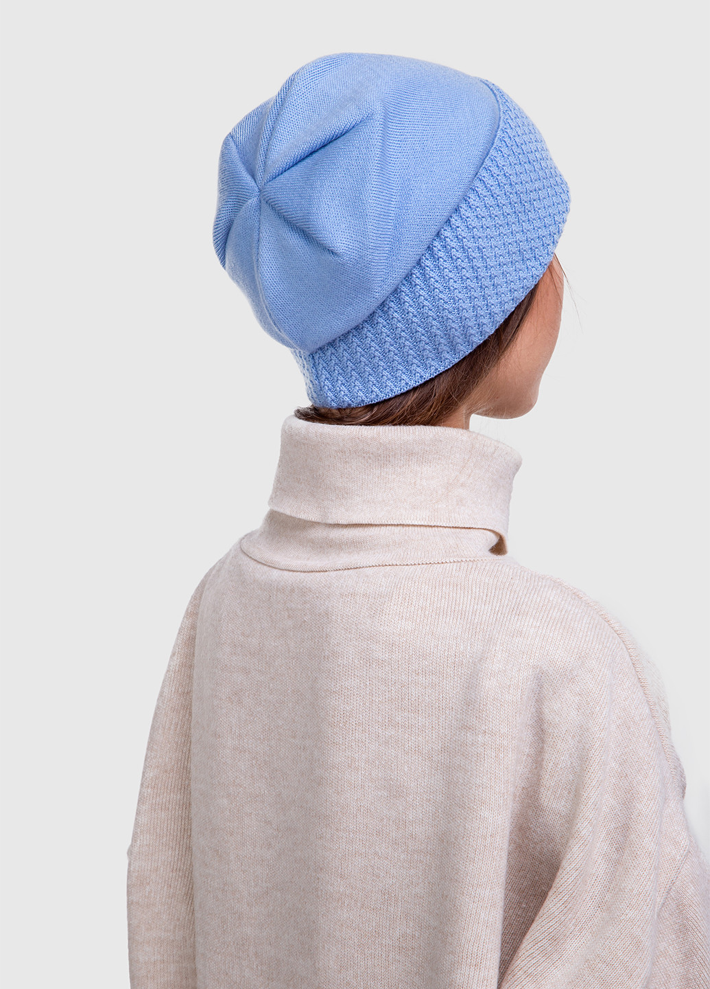 Зимова жіноча тепла шапка з відворотом на флісовій підкладці 550397 DeMari (254445129)
