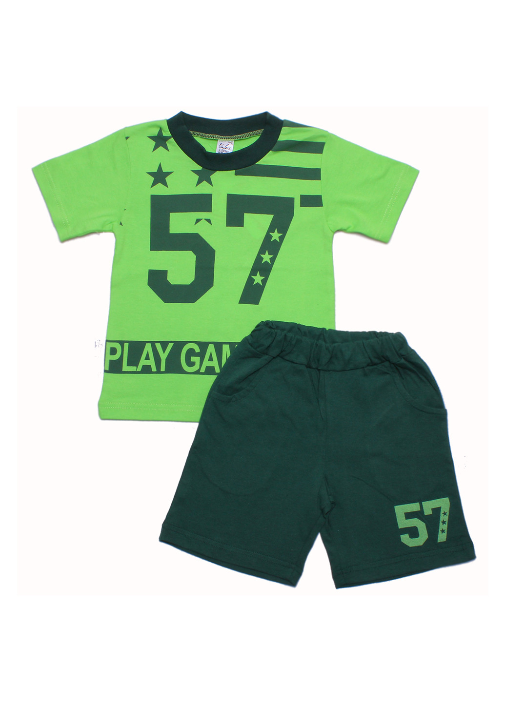 Зеленый летний комплект (футболка, шорты) Валери-Текс
