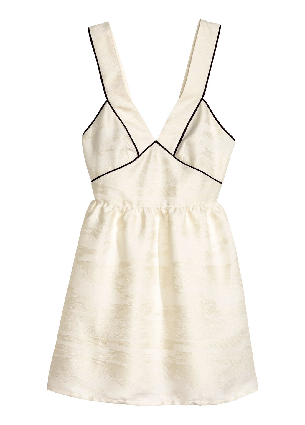 Айвори коктейльное платье с открытой спиной, клеш H&M однотонное
