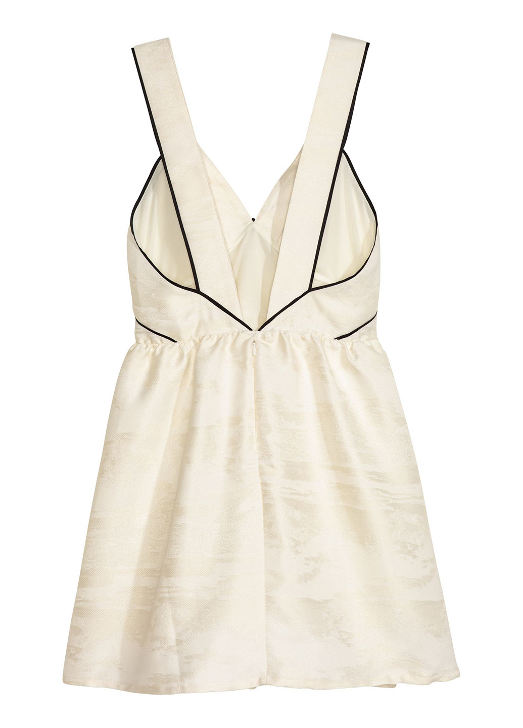 Айвори коктейльное платье с открытой спиной, клеш H&M однотонное