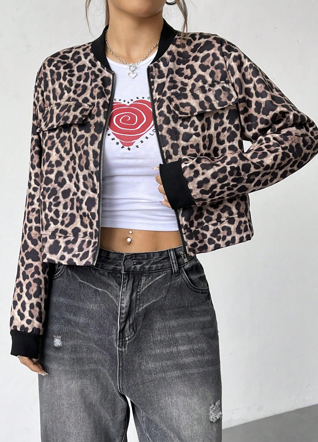 Бомбер SHEIN на блискавці (342405459)