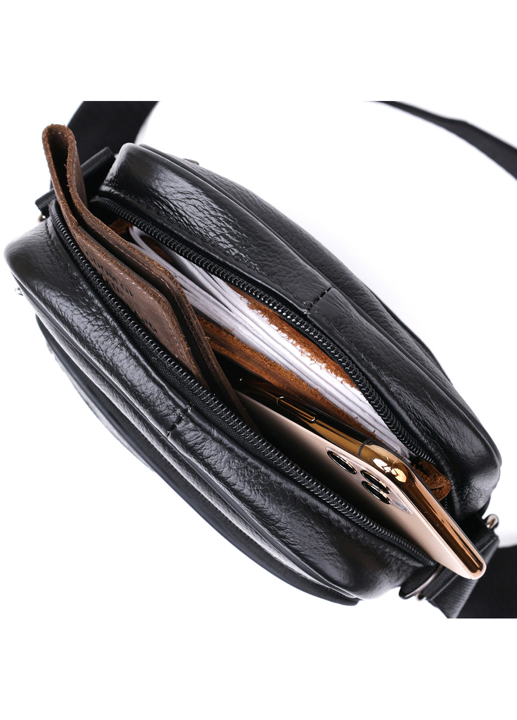 Мужская кожаная сумка 16х18х6 см Vintage (253491345)