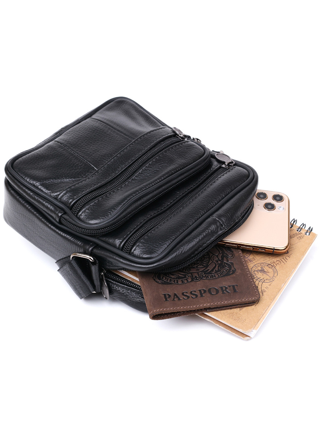 Мужская кожаная сумка 16х18х6 см Vintage (253491345)