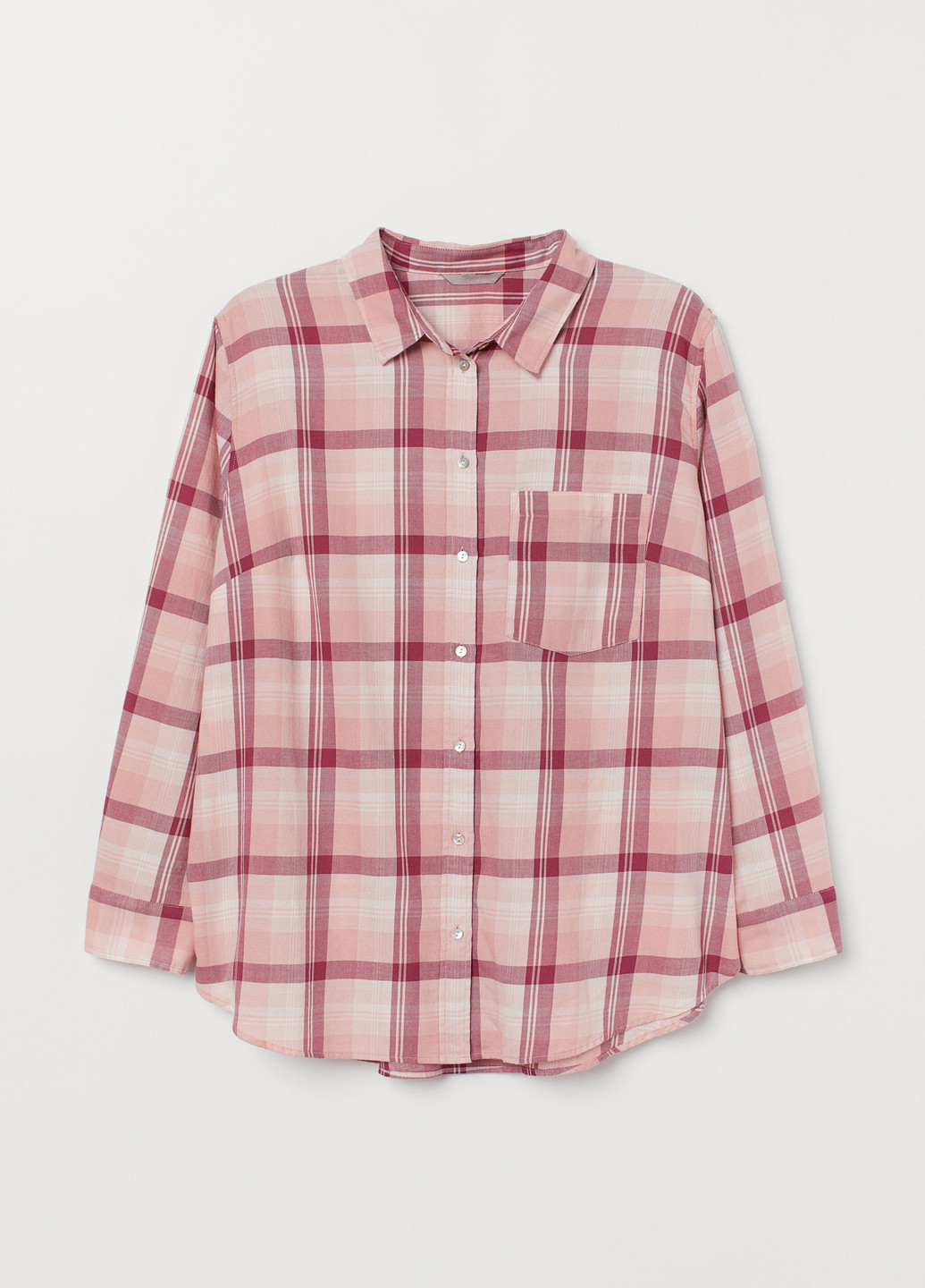 Розовая кэжуал рубашка в клетку H&M