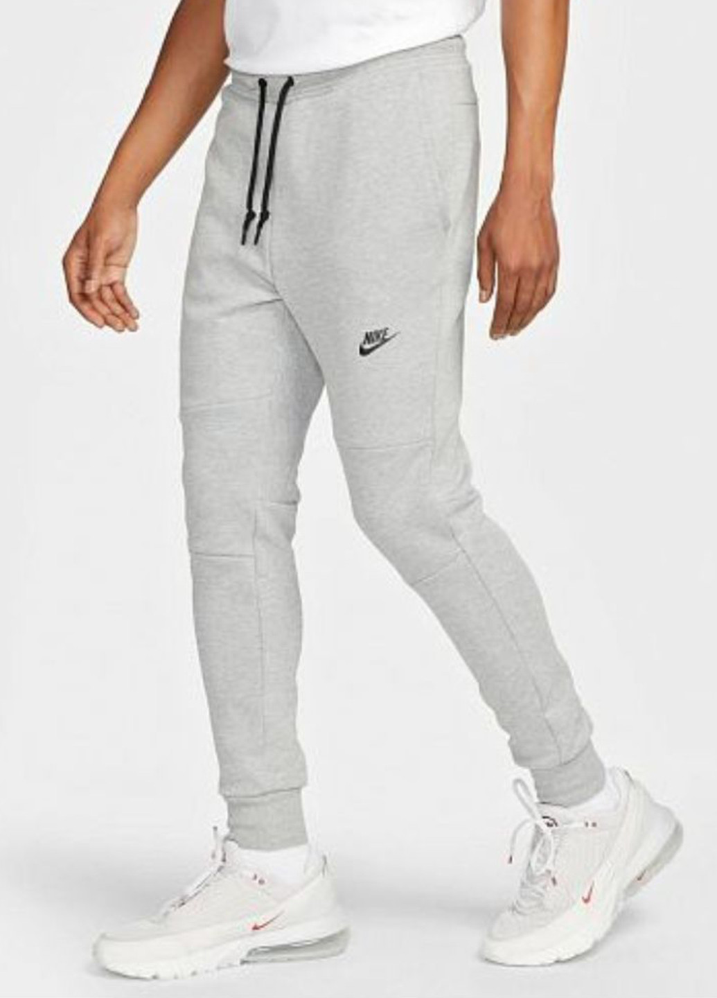 Светло-серые спортивные, кэжуал демисезонные джоггеры брюки Nike