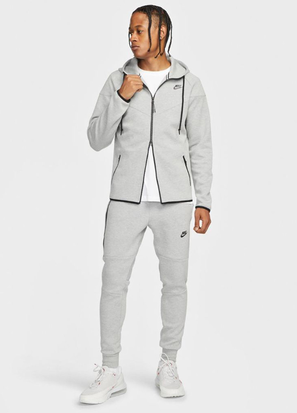 Светло-серые спортивные, кэжуал демисезонные джоггеры брюки Nike