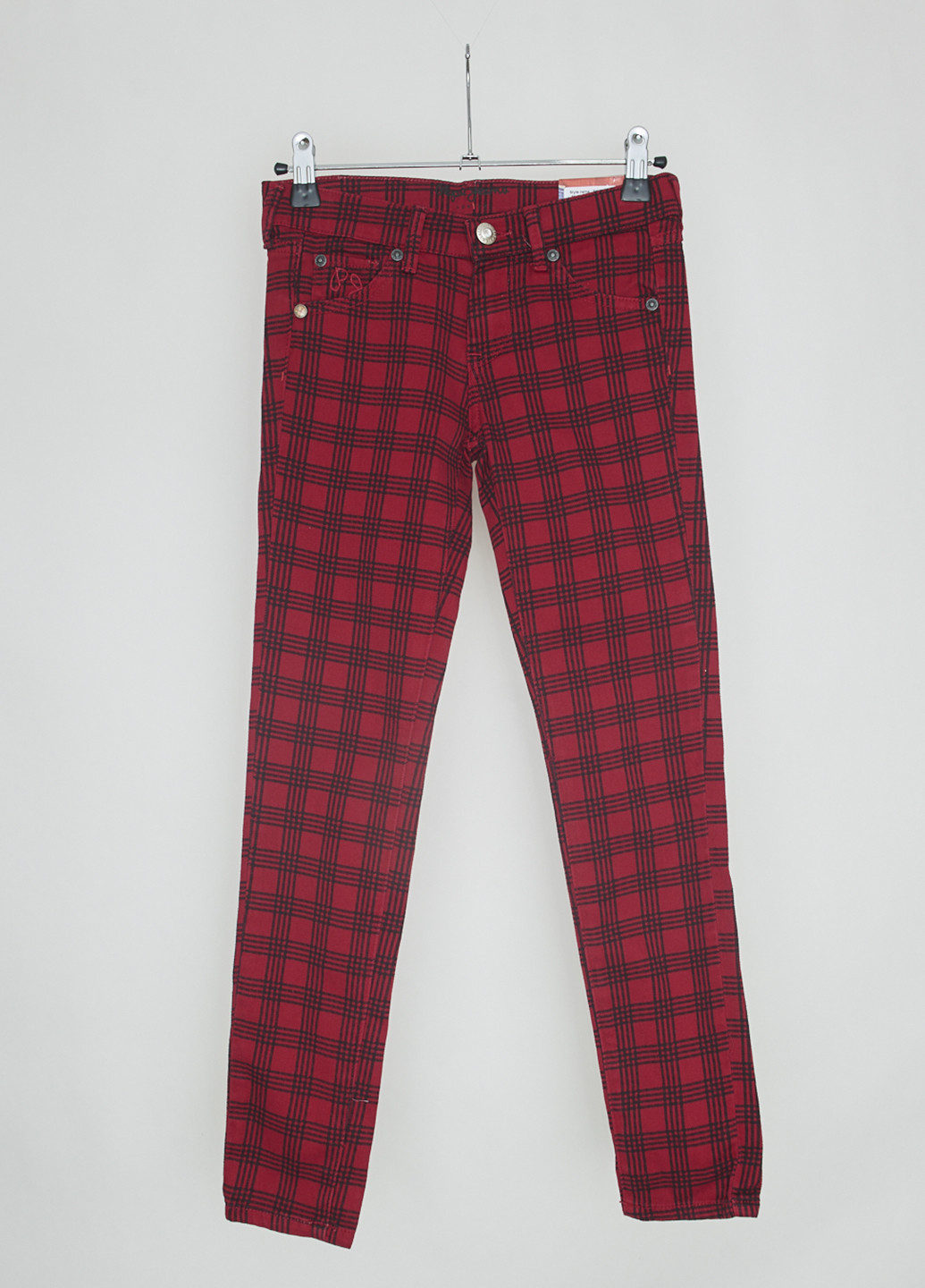 Темно-красные кэжуал демисезонные зауженные брюки Pepe Jeans