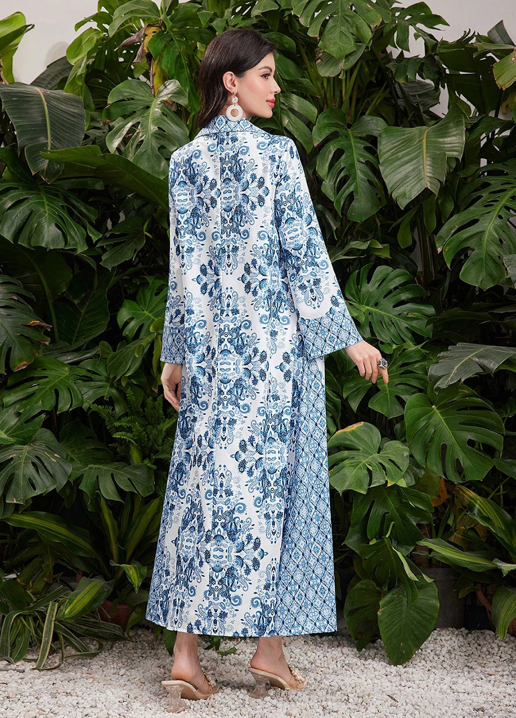 Белое кэжуал платье клеш SHEIN турецкие огурцы