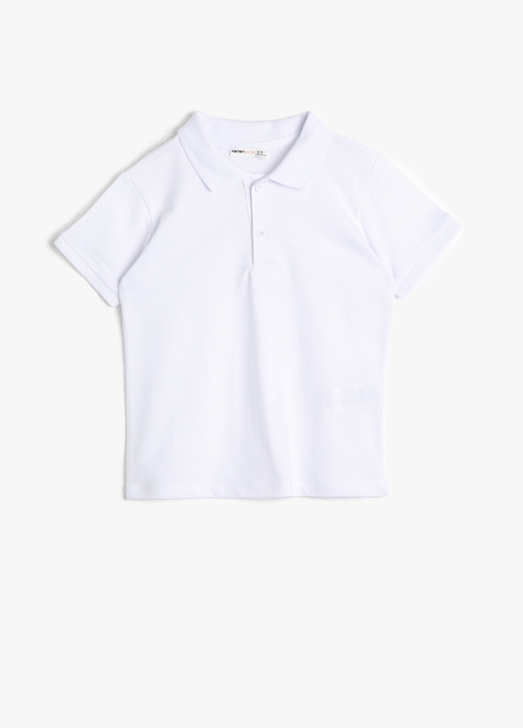 Белая детская футболка-поло для мальчика KOTON однотонная