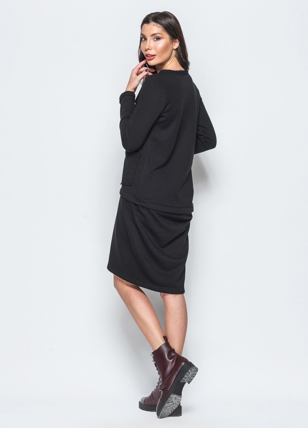 Черное кэжуал платье-трансформер футляр Jenteen с надписью