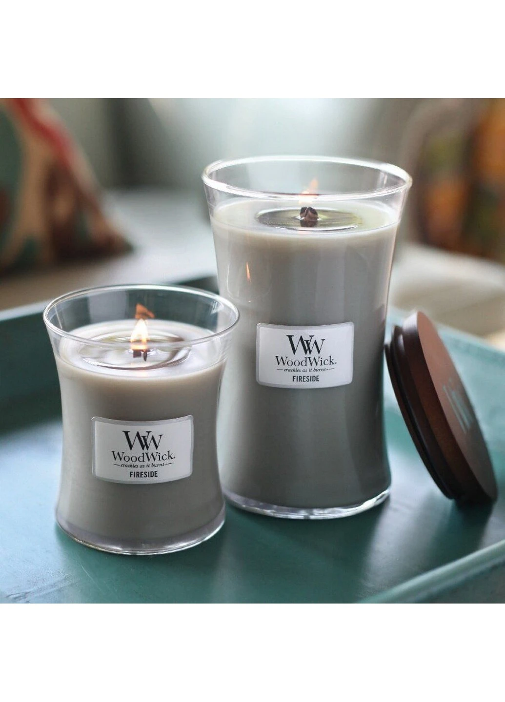 Ароматическая свеча с ароматом потрескивающего древесного огня Large Fireside 609 г WoodWick (227514389)