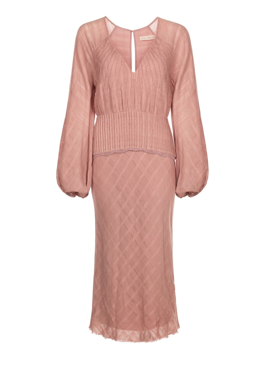 Пудрова святковий пудрова міді сукня з довгими рукавами Stevie May однотонна