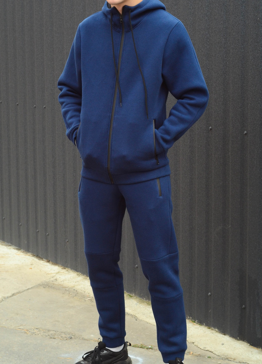 Синий демисезонный мужской зимний костюм. теплый на флисе, есть все размеры. Hand Made