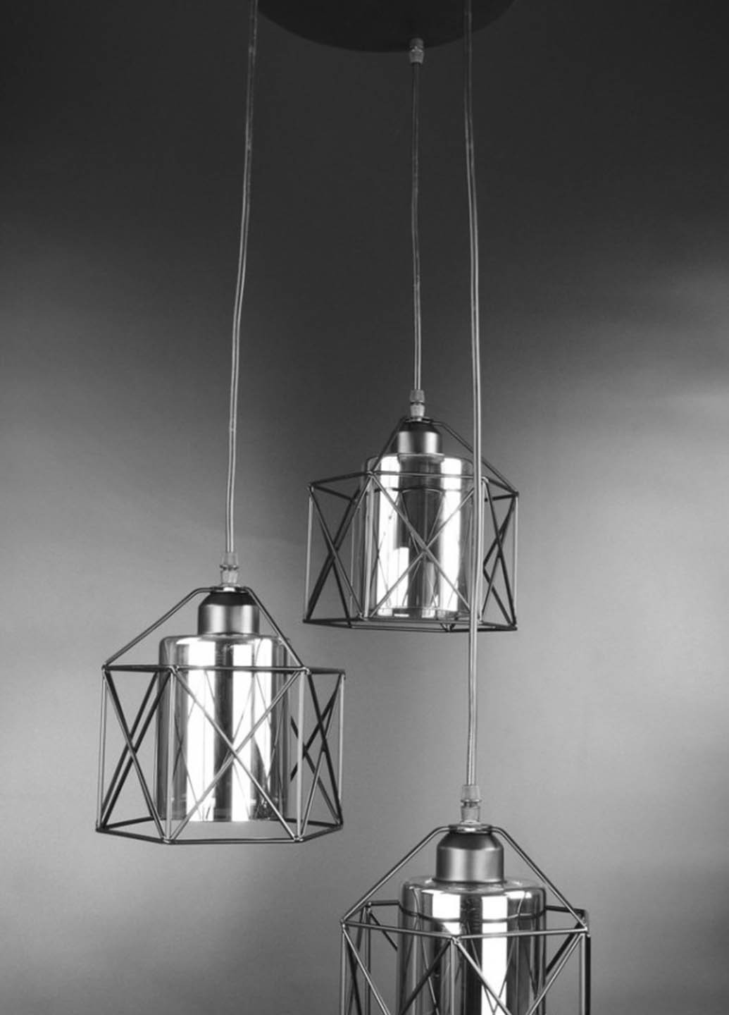 Люстра стельова підвісна в стилі LOFT (лофт) 11770/3-gr Чорний 30х47х47 см. Handmade (234538036)