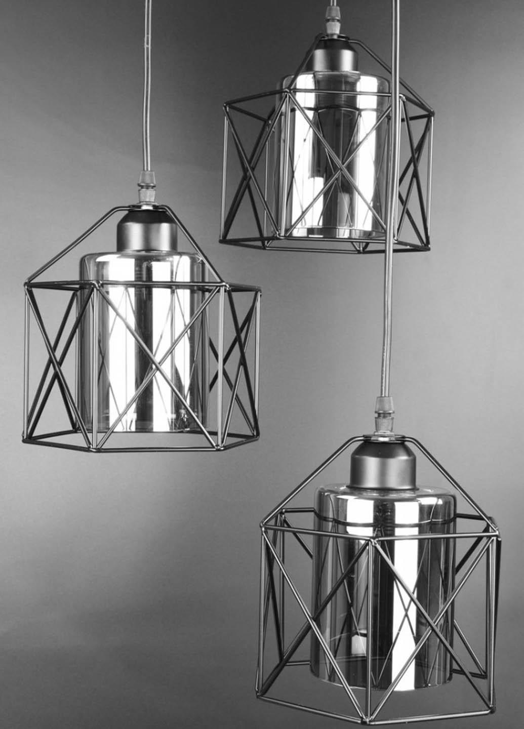 Люстра стельова підвісна в стилі LOFT (лофт) 11770/3-gr Чорний 30х47х47 см. Handmade (234538036)