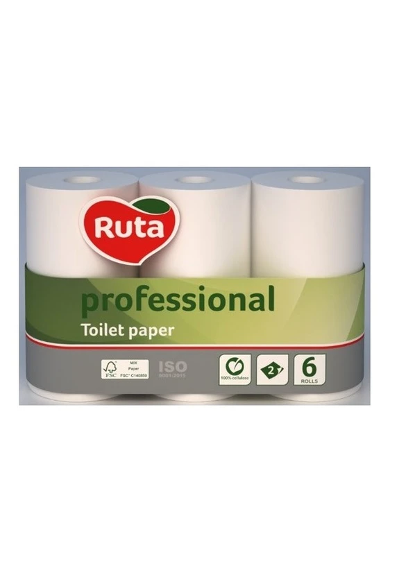 Папір туалетний Professional 6 рулонів 55 м 2 шари Біла Ruta (249162729)