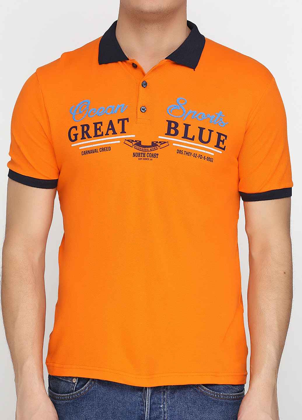 Оранжевая футболка-поло для мужчин Chiarotex с рисунком