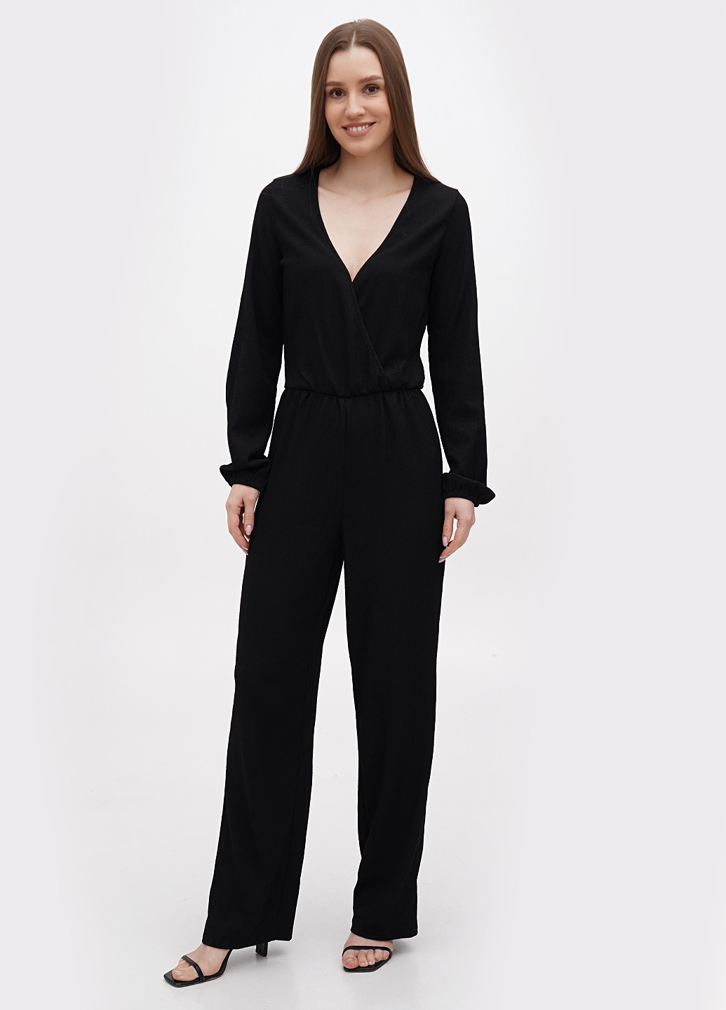 Комбінезон NA-KD комбінезон-брюки однотонний чорний кежуал поліестер