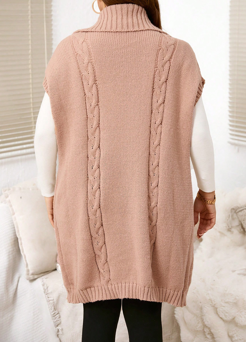 Розово-коричневый демисезонный кардиган SHEIN