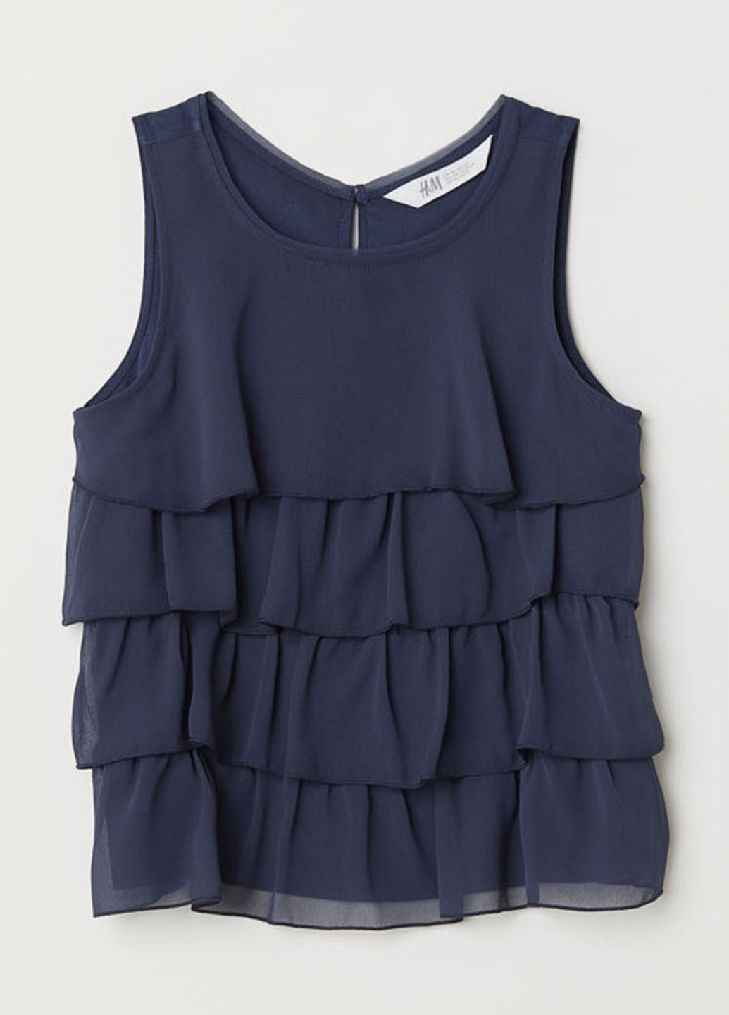 Блуза H&M темно-синя кежуал