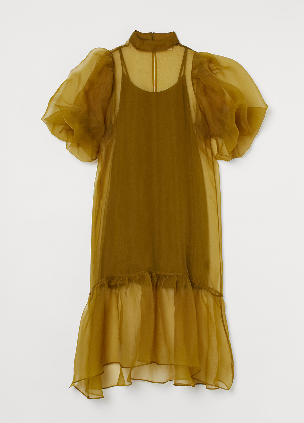 Оливковое кэжуал платье платье-водолазка H&M однотонное