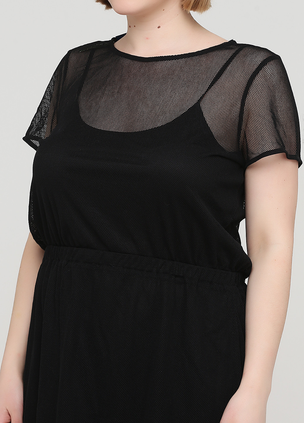 Черное кэжуал платье платье-футболка Mark однотонное