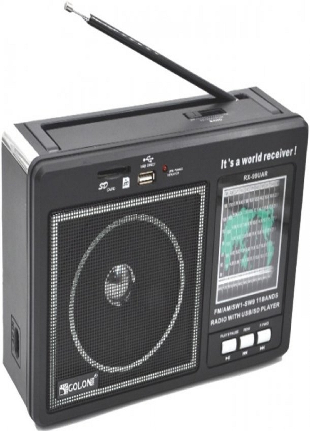 Радіоприймач RX-99 колонка MP3 з USB та акумулятором Golon (253587850)