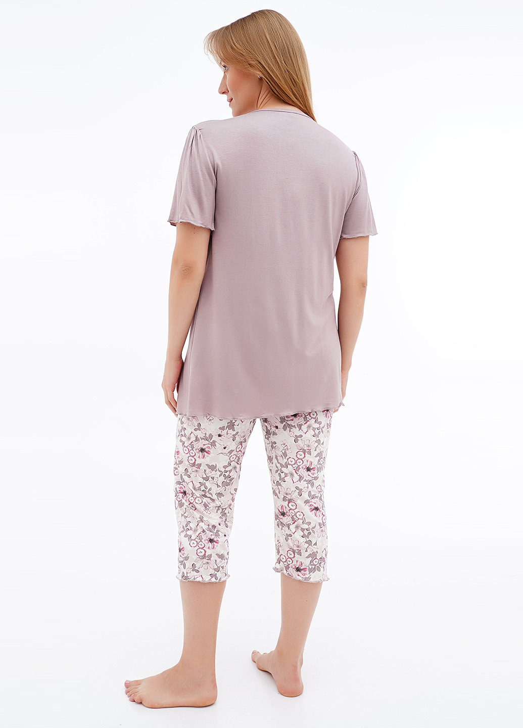 Пудровый демисезонный комплект (футболка, бриджи) Cotpark