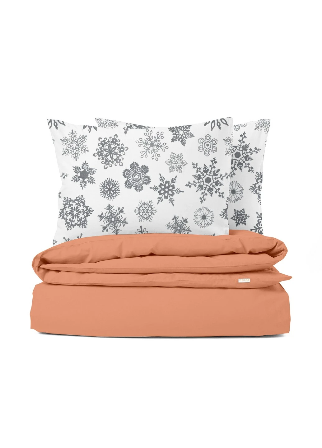 Полуторный комплект RANFORS TERRAKOT SNOWFLAKES GREY (пододеяльник 160х220 см, простынь 155х240 см, наволочка 2 шт 50х70 см) Cosas (251413600)