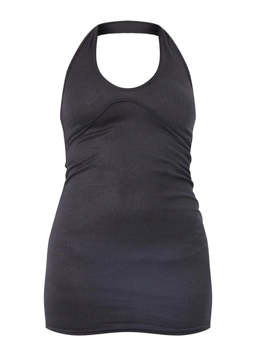 Черное кэжуал платье платье-майка, с открытой спиной PrettyLittleThing однотонное