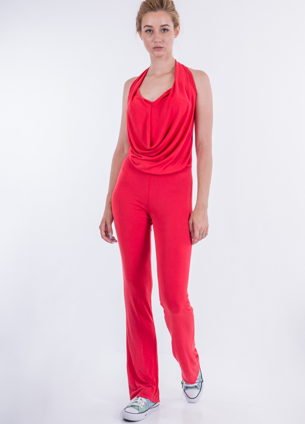 Комбінезон Sarah Chole комбінезон-брюки однотонний червоний кежуал модал, трикотаж