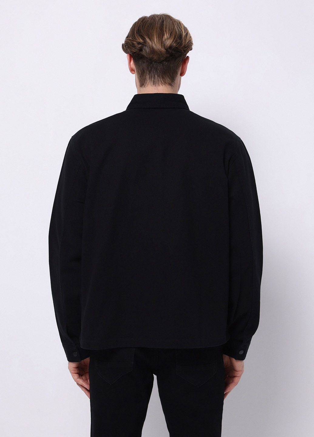 Черная кэжуал рубашка однотонная Colin's