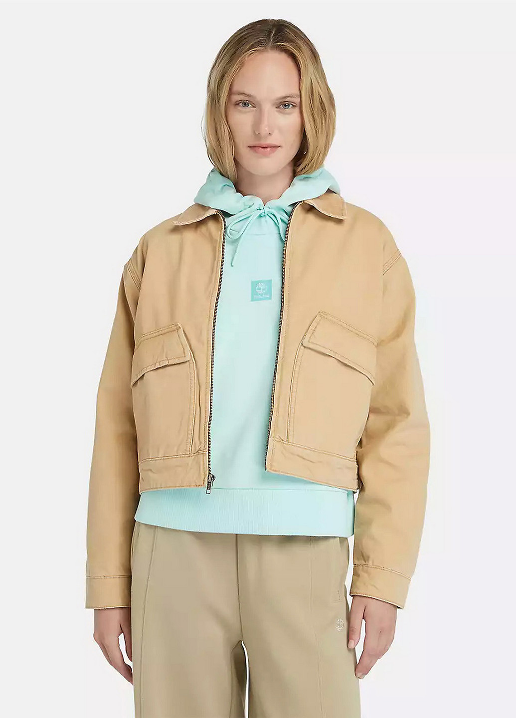 Бежевая демисезонная куртка Timberland