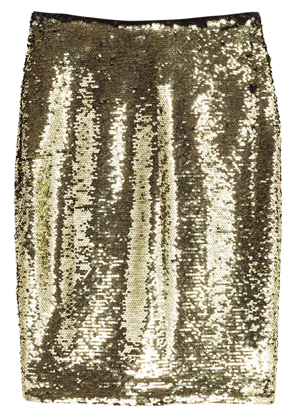 Золотая кэжуал однотонная юбка H&M карандаш