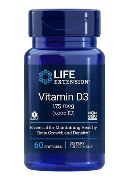 Вітамін D3 Vitamin D3 7,000 IU 60 Softgels Life Extension (254918364)